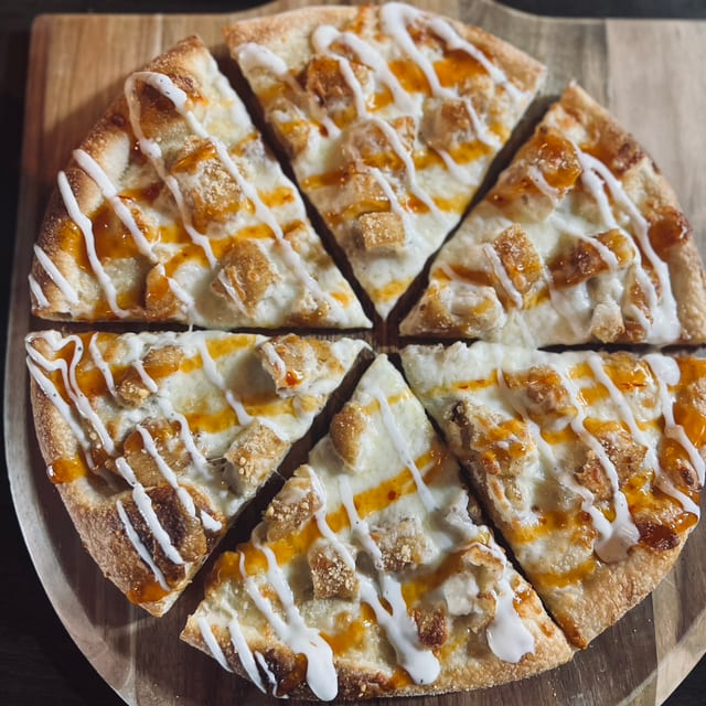 Alaskan Pollok Fish Pizza.