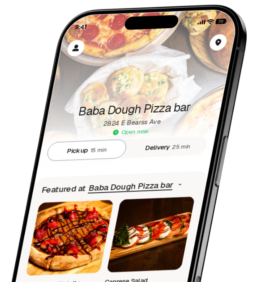 Baba Dough Pizza bar app preview